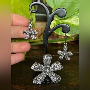 Silpada - Flower Earrings & Pendant
